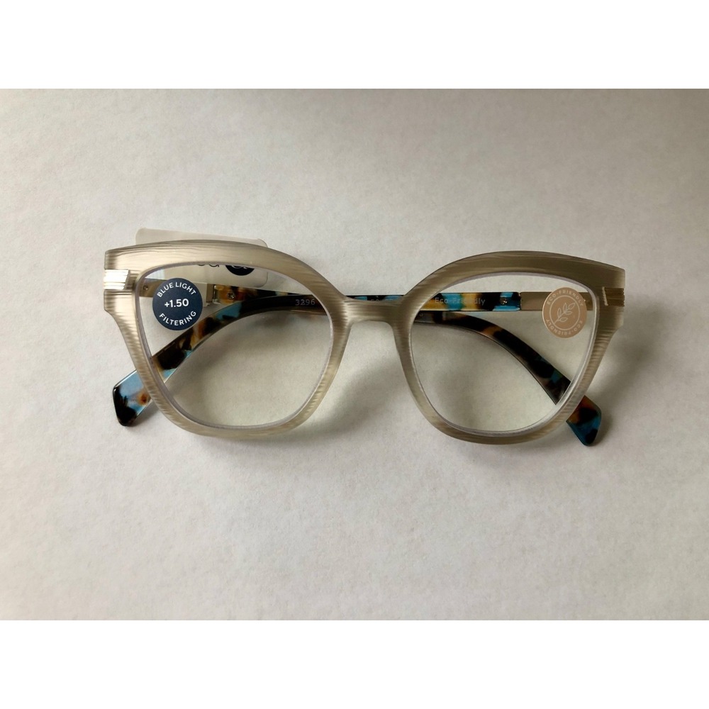 New Marquee frost/Blue Quartz PEEPERS BLUE LIGHT FILTERING Readers +1.50